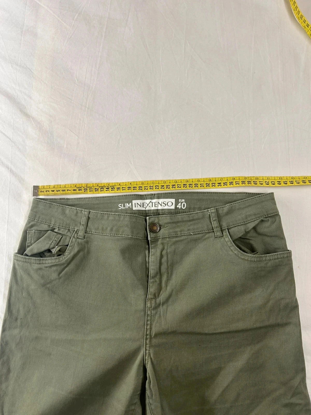 Khaki green slim fit jeans by In Extenso – photo 6